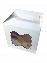 Коробка белая с прозрачной крышкой 131х131х85