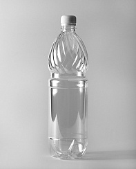 Бутылка ПЭТ 1л с крышкой прозрачная